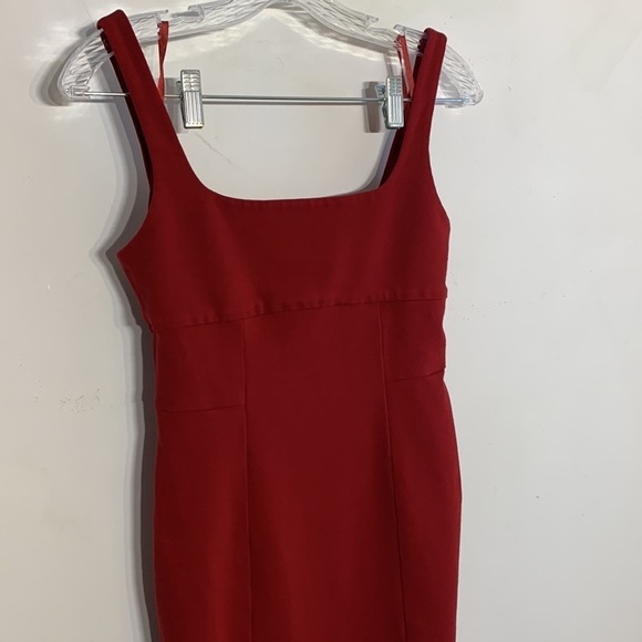 DVF Diane Von Furstenberg fitted Monroe wiggle red pencil dress size 6 red - Picture 2 of 7